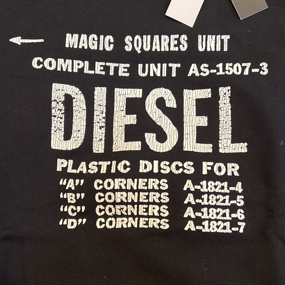 🇺🇸 Mens NWT Black DIESEL Hoodie XXL 🇺🇸 - Picture 2 of 8